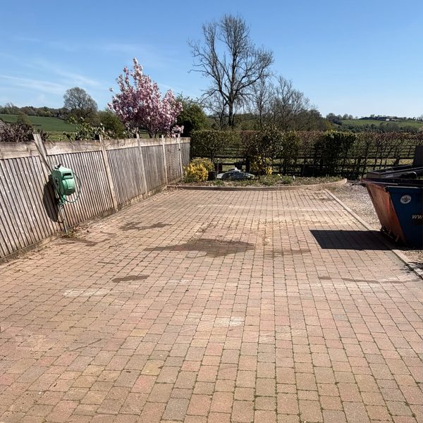 Block paved driveway in Uttoxeter before cleaning
